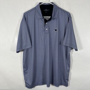 Penn State Nittany Lions Vansport Performance Golf Polo Shirt Large Blue Checks